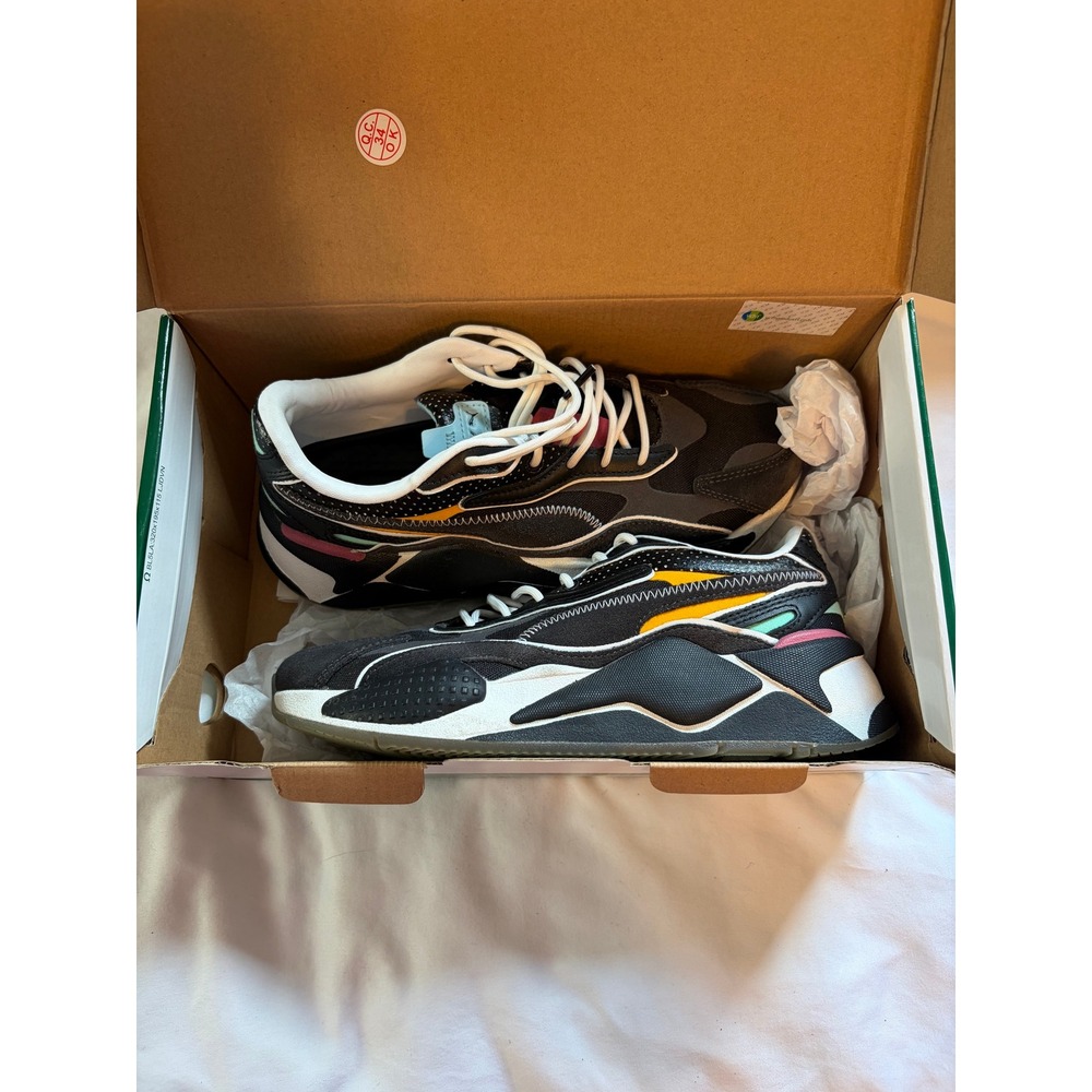 Puma RS-X Sneakers Women 6 Black Multi Color Retro Futurism Chunky 375435-01